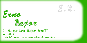 erno major business card